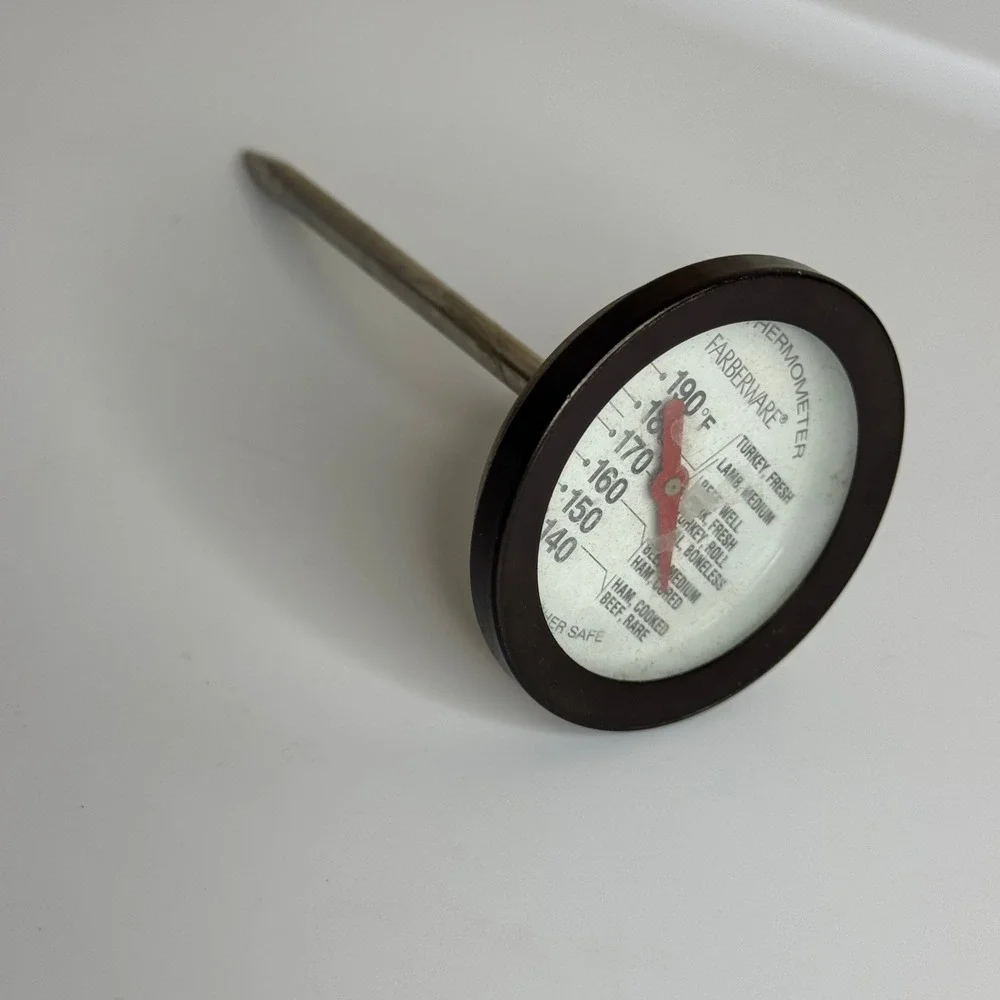 Farberware Analog Meat Thermometer Dishwasher Safe Stainless Steel Cooking Tool